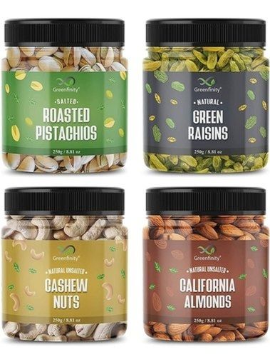 Rich In Vitamins And Minerals Greenfinity Dry Fruits Combo Pack Of Badam, Kaju, Green Raisins And Pista