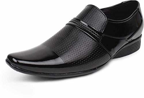 Stylish And Comfortable Black Leather Slip-on Formal Dress Shoes For Men