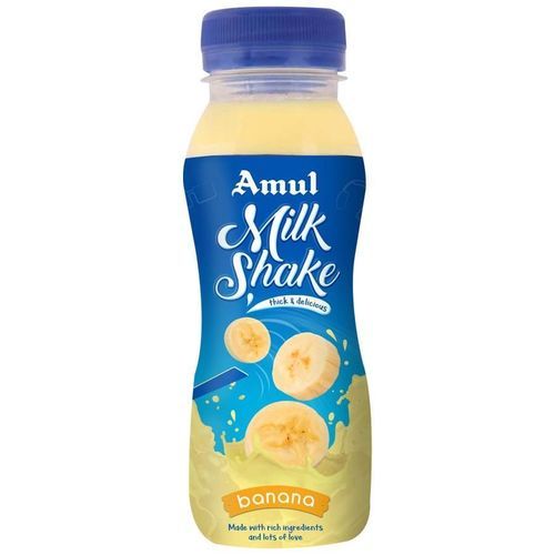 Tasty And Chilled Amul Banana Milk Shake, 200 Ml Pet Bottle Age Group: Adults