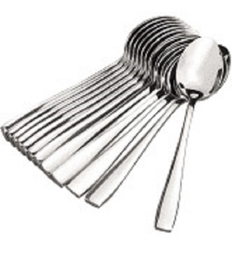 Dinner Spoon Set - Stainless Steel, Set of 12 Pieces | Durable Silver Design for Efficient Stirring and Seasoning