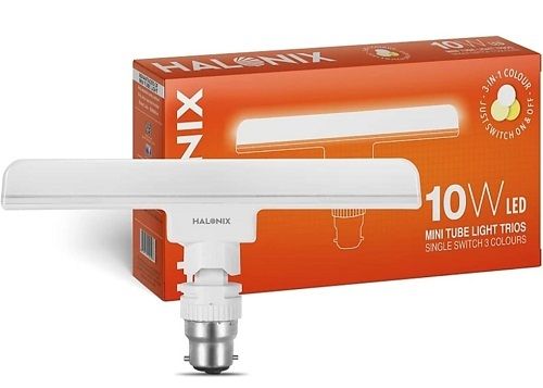 Halonix 10 Watts B22D Cool White Led Bulb Tube Light Input Voltage 10V Body Material: Aluminum