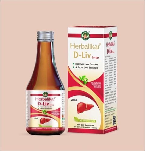 Herbalikar D-Liv Syrup Improves Liver Function With No Side Effect (200 Ml) Age Group: For Children(2-18Years)