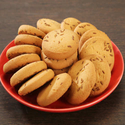 Hygienic Prepared Free From Impurities Low Fat Easy To Digest Round Jeera Biscuit