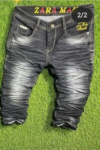 क्विक ड्राई मेन्स रिलैक्स्ड फिट पार्टी वियर ग्रे और ब्लैक स्ट्रेचेबल फेडेड डेनिम जींस