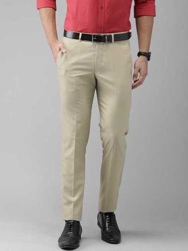 Buy STOP Navy Solid Polyester Viscose Stretch Slim Fit Mens Trousers   Shoppers Stop