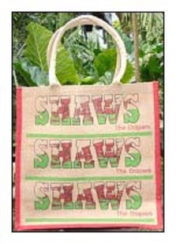 White, Very Spacious And Rectangular Jute Promotional Bag With Rope Handle