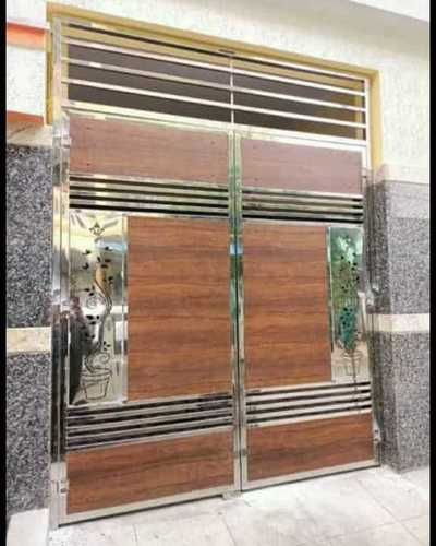 लाल 8X10 फीट स्टेनलेस स्टील मेन स्विंग गेट (घर और होटल)