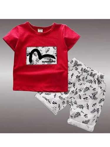 Crepe Boys And Girls Kids Cotton Stylish T Shirt And Pant Kids Clothing Sets