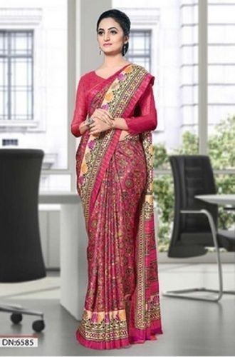 Red Ladies Printed Silk Sarees With Blouse Piece, 6.3 Mtrs (Daily Wear, Formal Wear)