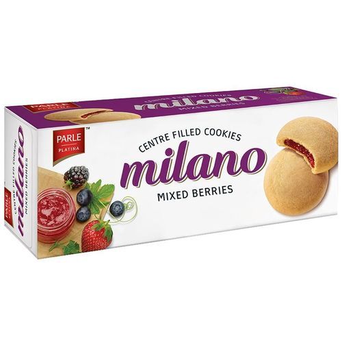 Low In Sugar Delicious Parle Milano Mixed Berries Natural Cookies 75 Gms
