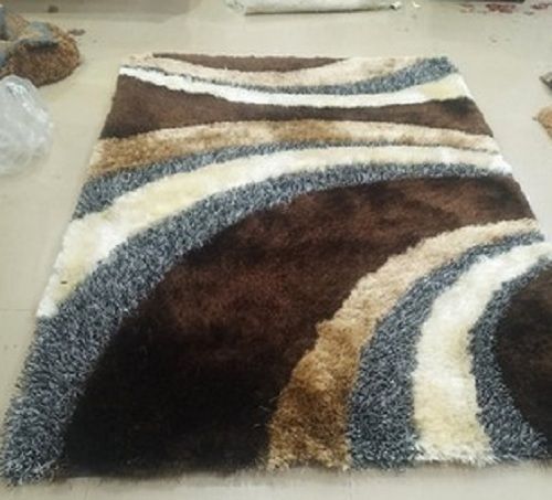 Multicolor Rectangular Designer Shaggy Carpets For Home, Hotel, Floor, Length 6 Feet, Width 4 Feet, Thickness 1 to 3 inch