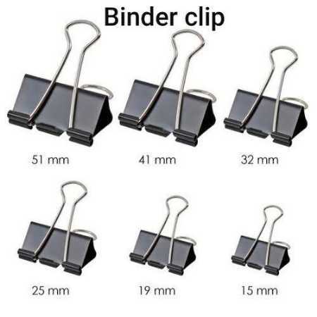 Plastic Premium Quality Black Binder Clip For Office, Home, School, Institutions 