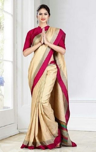 Skin Friendly And Comfortable Formal Wear School Uniform Sarees For Ladies