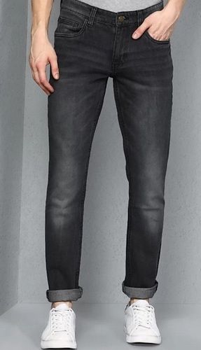 Stretchable And Comfortable Regualr Fit Black Plain Dyed Mens Denim Jeans Fabric Weight: 1 Milligram (Mg)