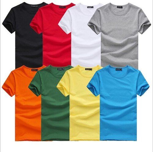 Sweat Absorbent And Regular Fit Round Neck Multi Color Cotton T Shirts Gender: Male