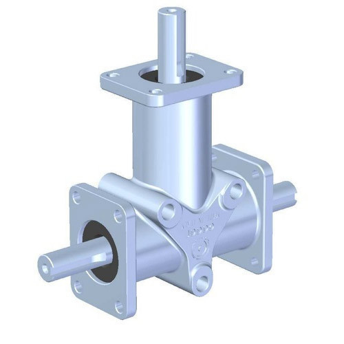Accurate Gears - New Vertical Mount Helical Bevel Gearbox, 1 HP , Blue Aluminum Construction, 2200 RPM Output Speed