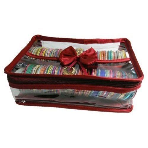 Comes In Various Colors Very Spacious, Transparent, Rectangular And Plain Pvc 2 Rod Box For Bangles Packaging