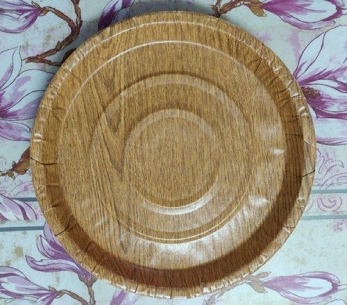 6 Inches Round Brown Plain Paper Thali For Serving Food