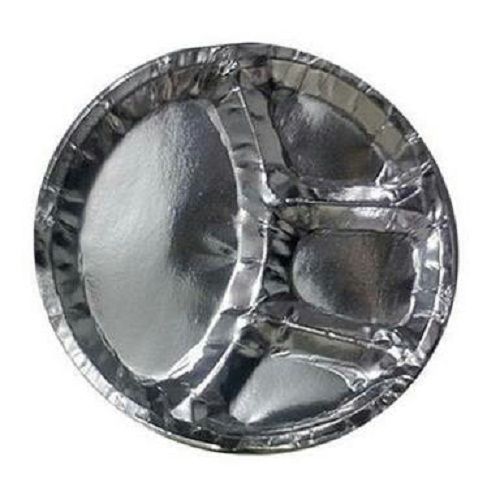 6 Inches Unique Disposable Silver Paper Thali For Food Serving