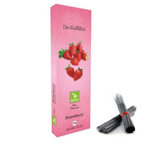 Devdarshan Indume Strawberry Fruity Fragrance Agarbatti (Incense Stick) For Pooja Burning Time: 20-25 Minutes