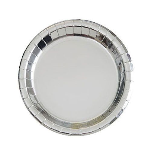 Event And Party Supplies Plain Round Disposable Silver Foil Paper Plate Size: 6 Inch