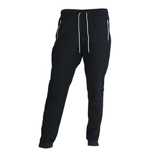 Sports Wear Mens Plain Black Cotton Lower For Running And Gym