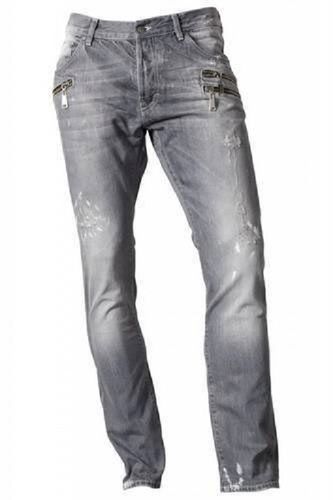 Quick Dry Mens Regular Fit Skin Friendly Casual Wear Faded Gray Denim Jeans