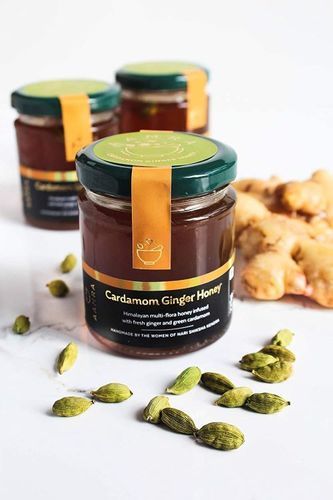 Organic Cardamom Honey - 100% Pure, Thick Smooth Liquid | Flavored Honey, Ideal for Daily Use, Improves Metabolism and Beauty Benefits