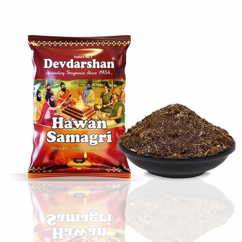 Brown Ready To Burn Aromatic Dried Herbal Pooja Hawan Samagri For Home, Temples