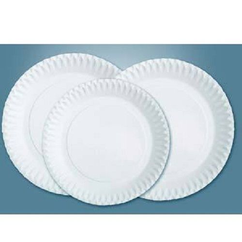 White Colour Round Disposable Plastic Paper Plate For Event And Party Supplies