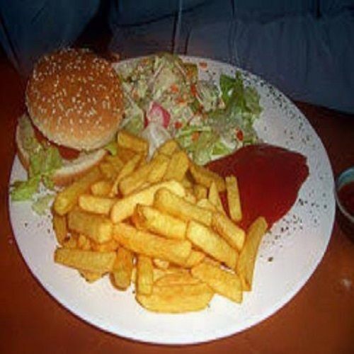 100% Fresh Tasty And Delicious Burger And Chilli Potato For Fast Food
