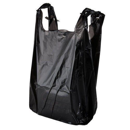 Black Color Plain Synthetic Packaging Carry Bag For Daily Life Use