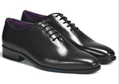 Double Core Full Black Color Plain Formal Shoes(Made From Synthetic Material)