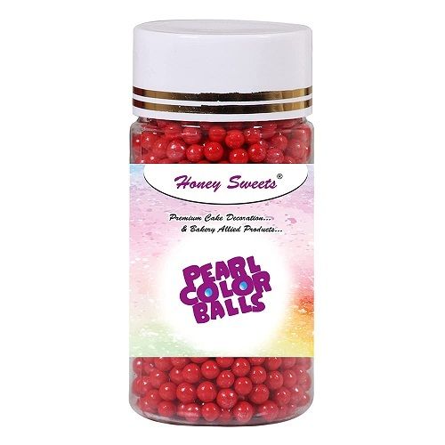 Honey Sweets Edible Pearl Red Color Big Balls For Cake Decoration