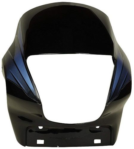 Plastic Light Weight Fine Finish Aryan Trading Co Front Visor For Passion Plus (Black-Blue)