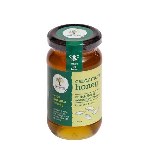 Organic Cardamom Honey - 100% Pure, Smooth Texture | Thick Liquid, Improves Metabolism, Enhances Memory, Seasonal Allergy Remedy