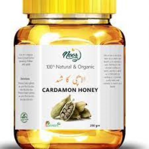 Organic Cardamom Honey - 100% Pure, Thick Liquid Consistency | Smooth Texture, Cruelty-Free Processing, Enhances Memory & Metabolism