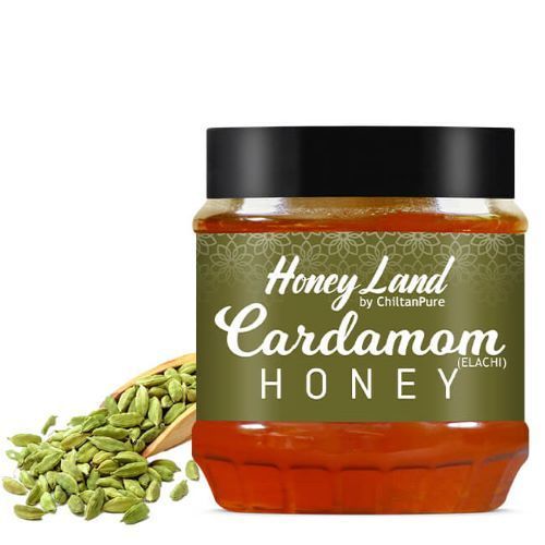 Organic Cardamom Honey - 100% Pure Thick Liquid, Smooth Texture with Nutrient-Rich Benefits for Metabolism and Memory