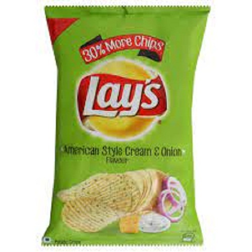 Lays Potato Chips - 100% Vegetarian, 52 G Box | Hand Made, Salty Taste, Rich Cream And Onion Flavor