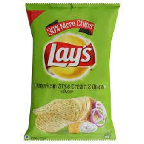 100% Vegetarian Lays Potato Chips Calm Cream And Onion Flavor 52 G