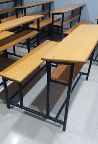 2 Seater And 3 Feet Mild Steel And Plywood With Laminate Classroom Bench And Desk No Assembly Required