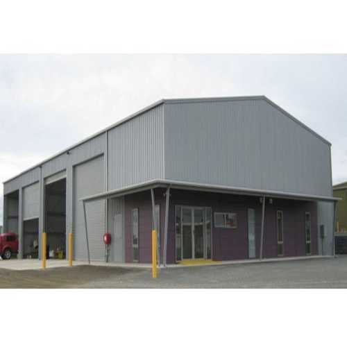 Grey Corrosion Resistant And Tamper Proof Mild Steel Prefabricated Industrial Shed