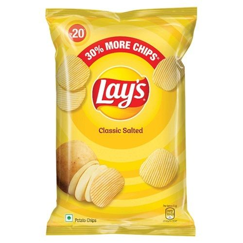 Crispy and Crunchy Lays Potato Chips - Simple Classic Salted, 52g