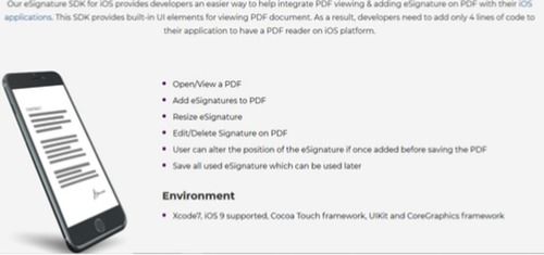  iOS सिग्नेचर एसडीके डेवलपमेंट सर्विस 