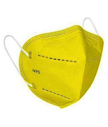 Kn95 Yellow Cotton Mask 4 Layer Filter Protect From Pollution