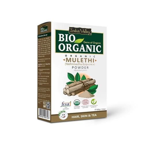 Bio-Organic Mulethi (Liquorice) Triple-Sifted Microfine Powder For Hair And Skin Care Direction: As Per Printed Or Expert Advice