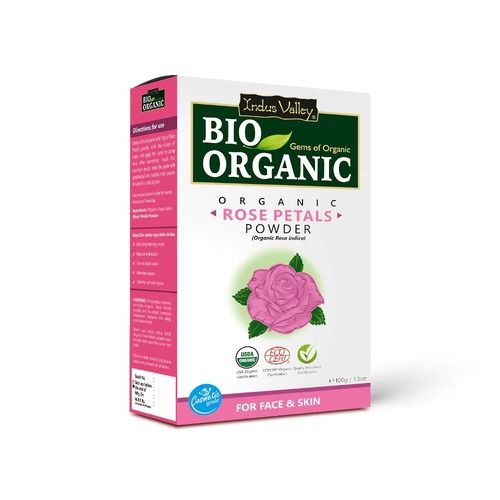 Bio-Organic Rose Petals Powder For Brighten Skin Tone - 100 Gram Pack