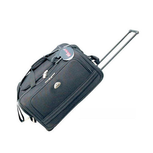 Black Plain Very Spacious And Light Weight Travel Bag With Trolley For Unisex