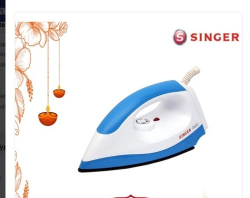 Blue And White Color Multiple Singer Home Iron With 750 Watt And 6 Months Warranty