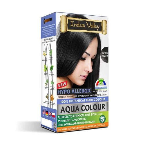 Hypo Allergic Indus Black Aqua Hair Color With Henna, Amla And Manjistha Recommended For: Covers Grey